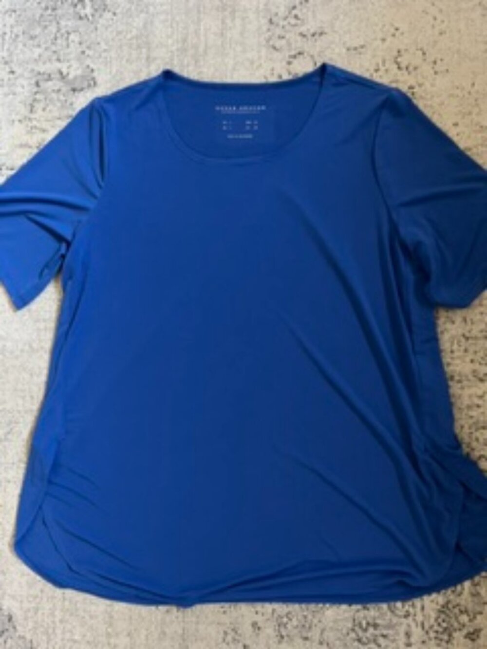 🧡3/$15 Susan Graver Modern Essentials Blue T-Shirt Women's L